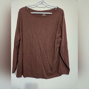 Dressbarn Brown Long Sleeve Top